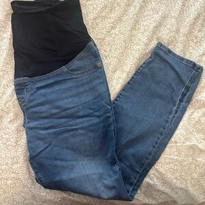 Maternity Blue Denim Jeans with Black Support Panel